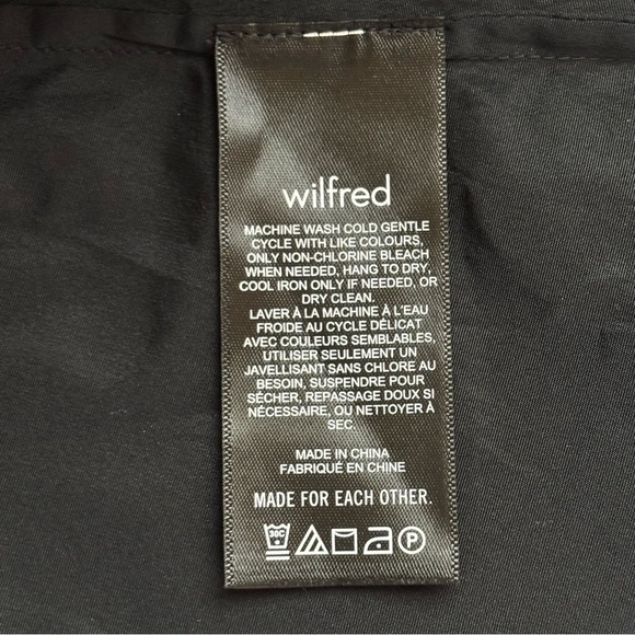 Wilfred Aritzia Opera Dress Taffeta Bow Back Puff Sleeve Babydoll Black XS - Picture 9 of 10